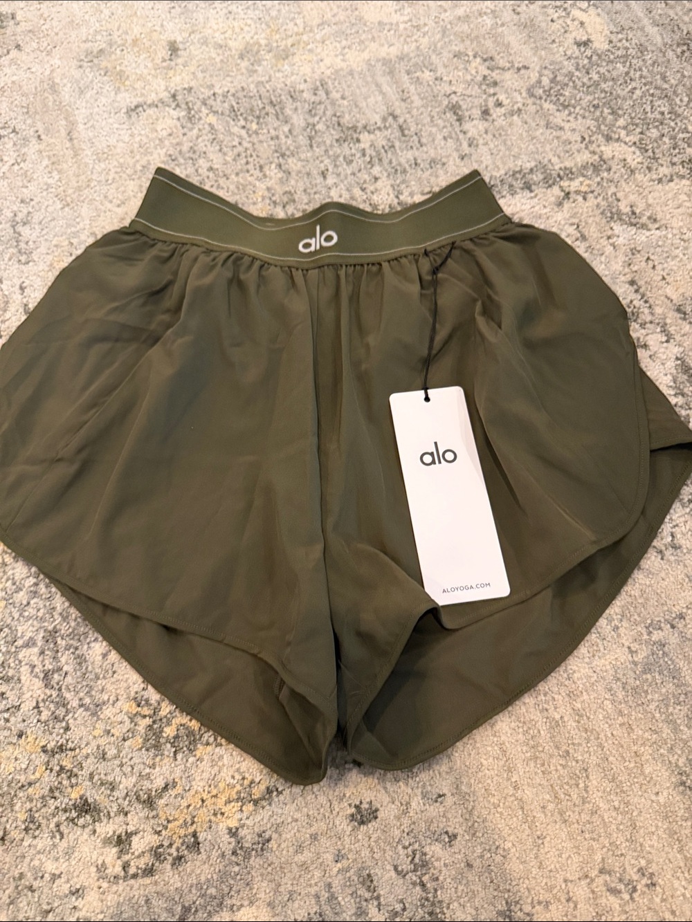 ALO Yoga Women's Olive Green Athletic Shorts